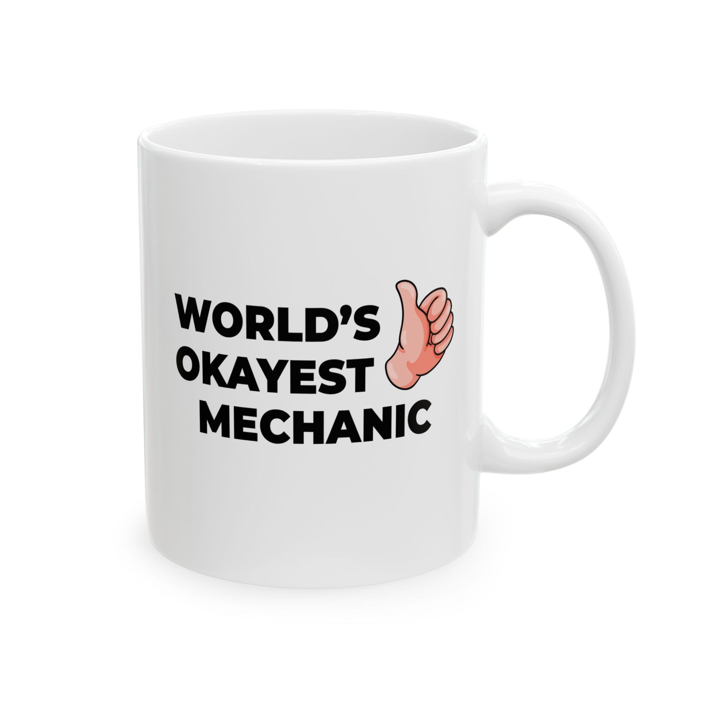 Taglines Gift Co. - World's Okayest Mechanic 11 oz Ceramic Mug Novelty Coffee Tea Cup