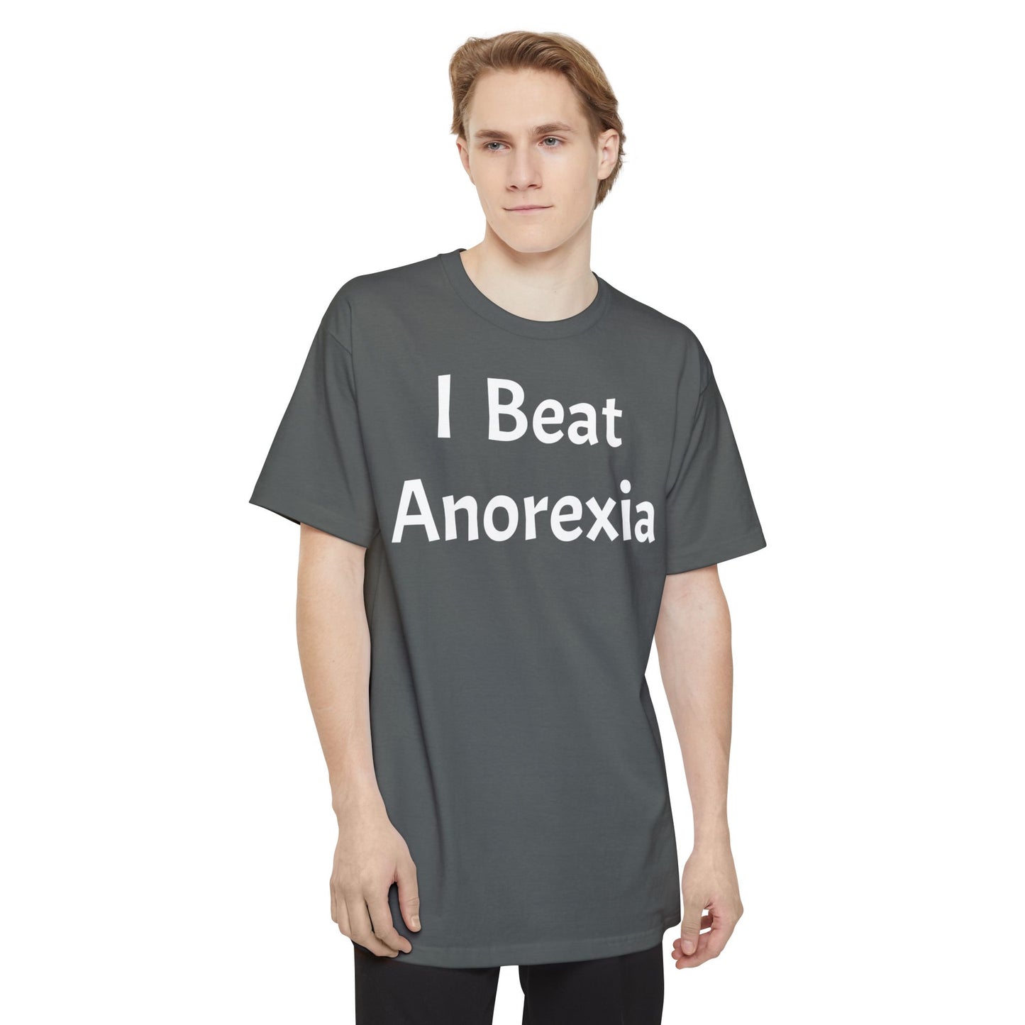 I Beat Anorexia T-Shirt - Funny Recovery Tee for Tall Sizes | Taglines Gift Co.