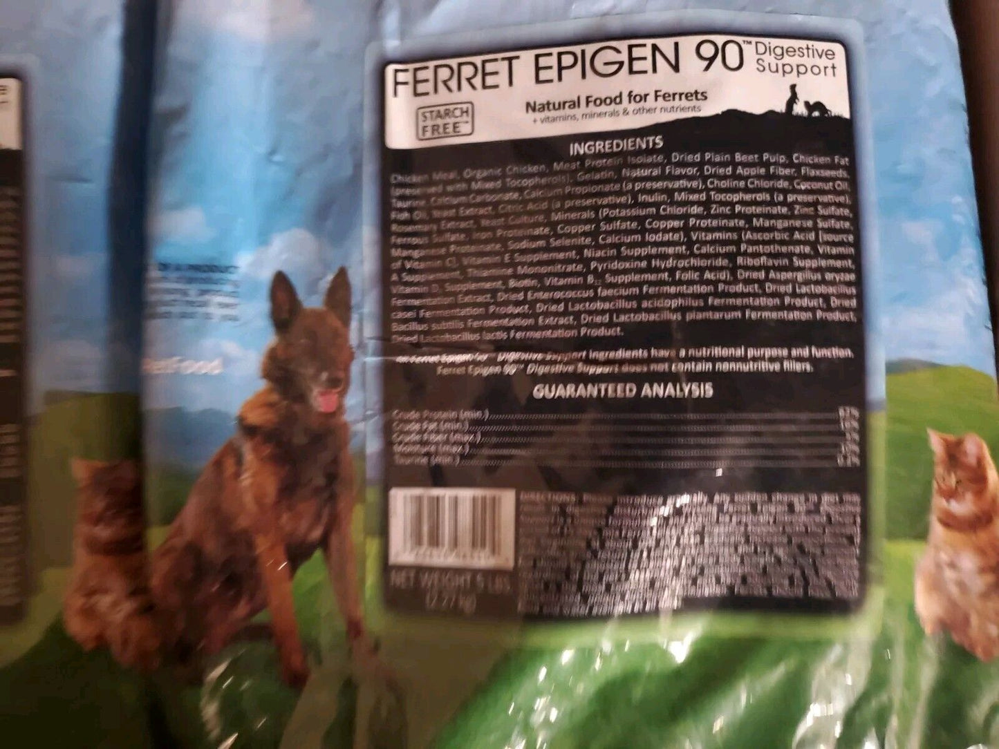Lot Of 2 Bags Of Wysong Ferret Epigen 90 Digestive Support - Dry Food - 5 Pound