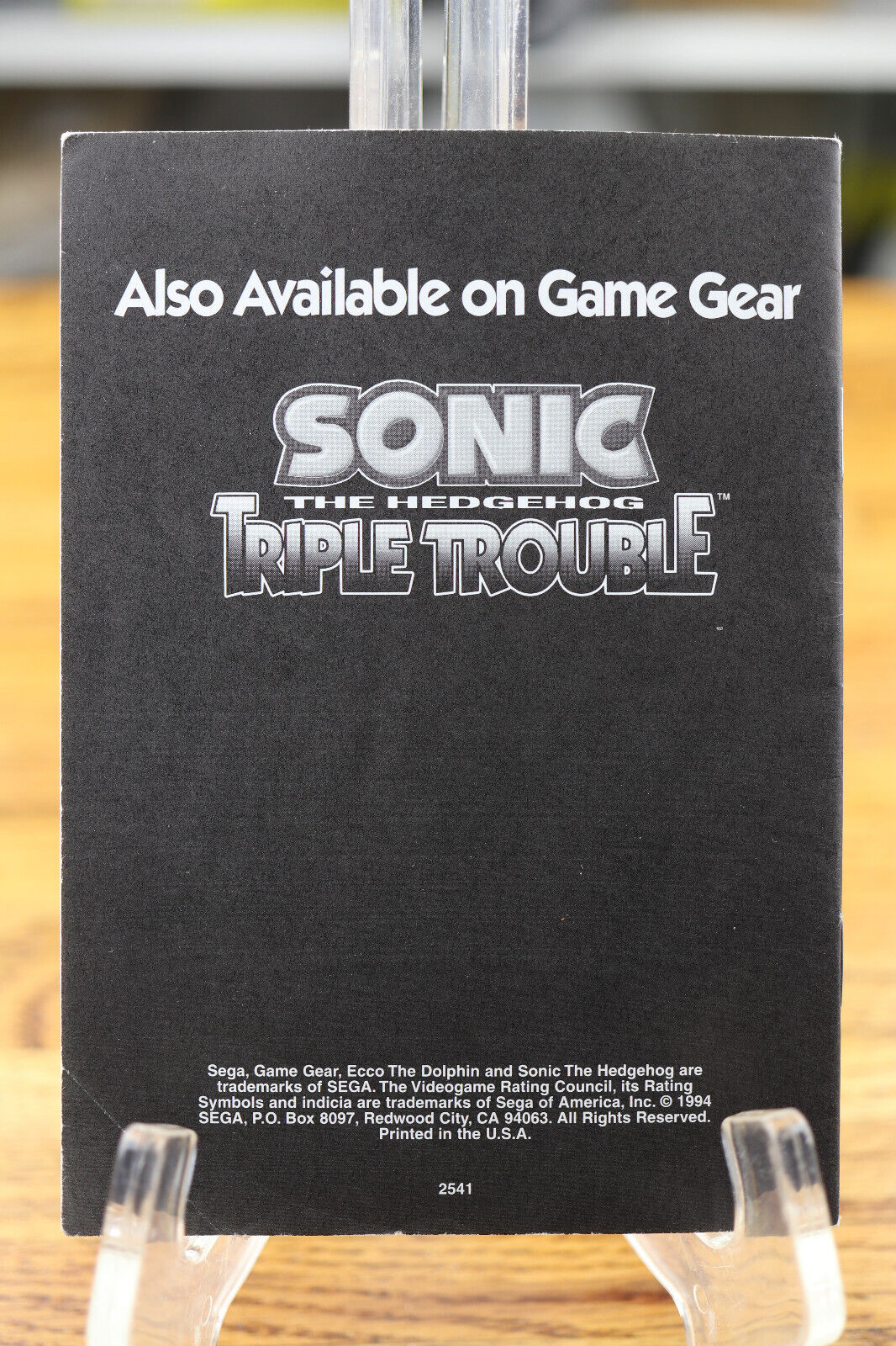 Ecco The Tides of Time Sega Game Gear Instruction Manual Only