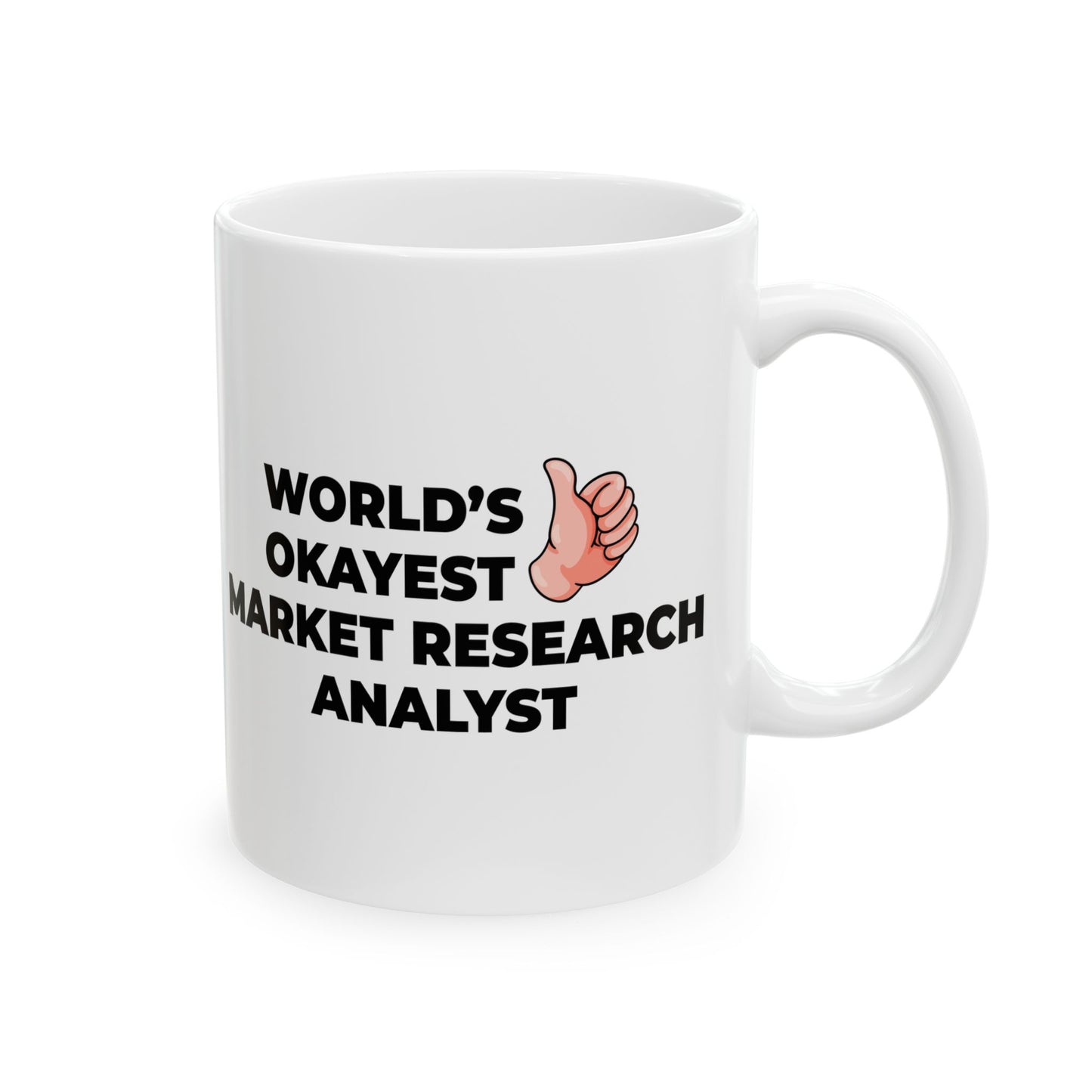 Taglines Gift Co. - World's Okayest Marketing Research Analyst 11 oz Ceramic Mug Novelty Coffee Tea Cup