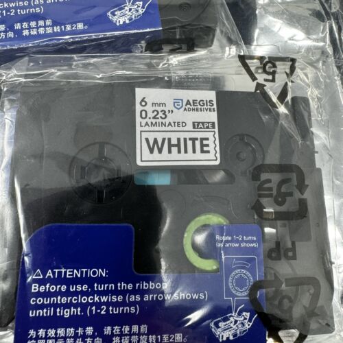 Aegis Adhesives Label Maker Tape Replacement for Brother TZE-211 TZ-211 5-Pack