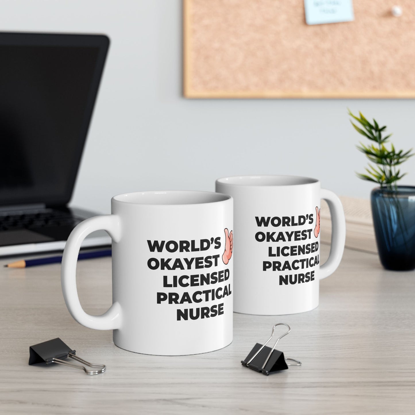 Taglines Gift Co. - World's Okayest Licensed Practical Nurse 11 oz Ceramic Mug Novelty Coffee Tea Cup