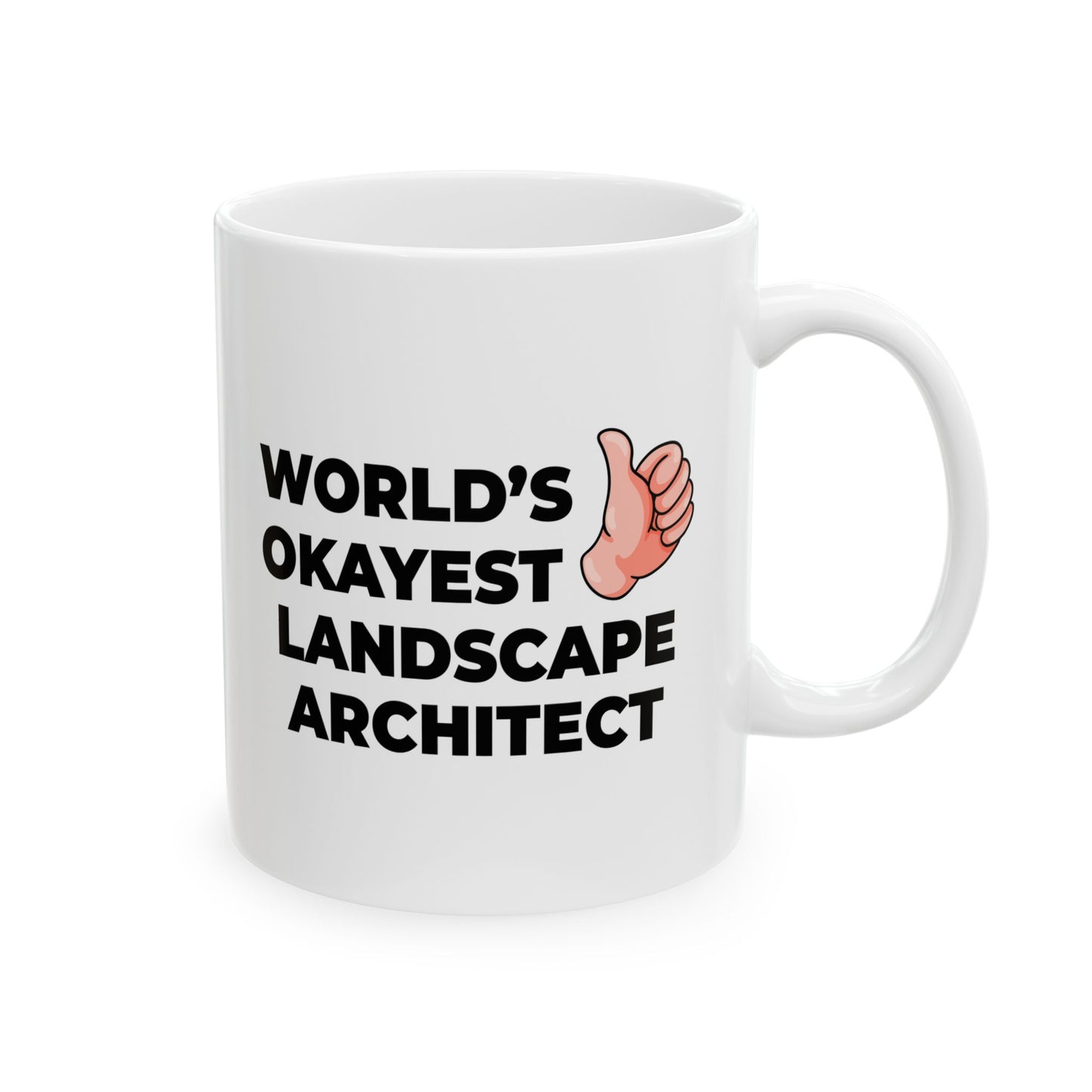 Taglines Gift Co. - World's Okayest Landscape Architect 11 oz Ceramic Mug Novelty Coffee Tea Cup