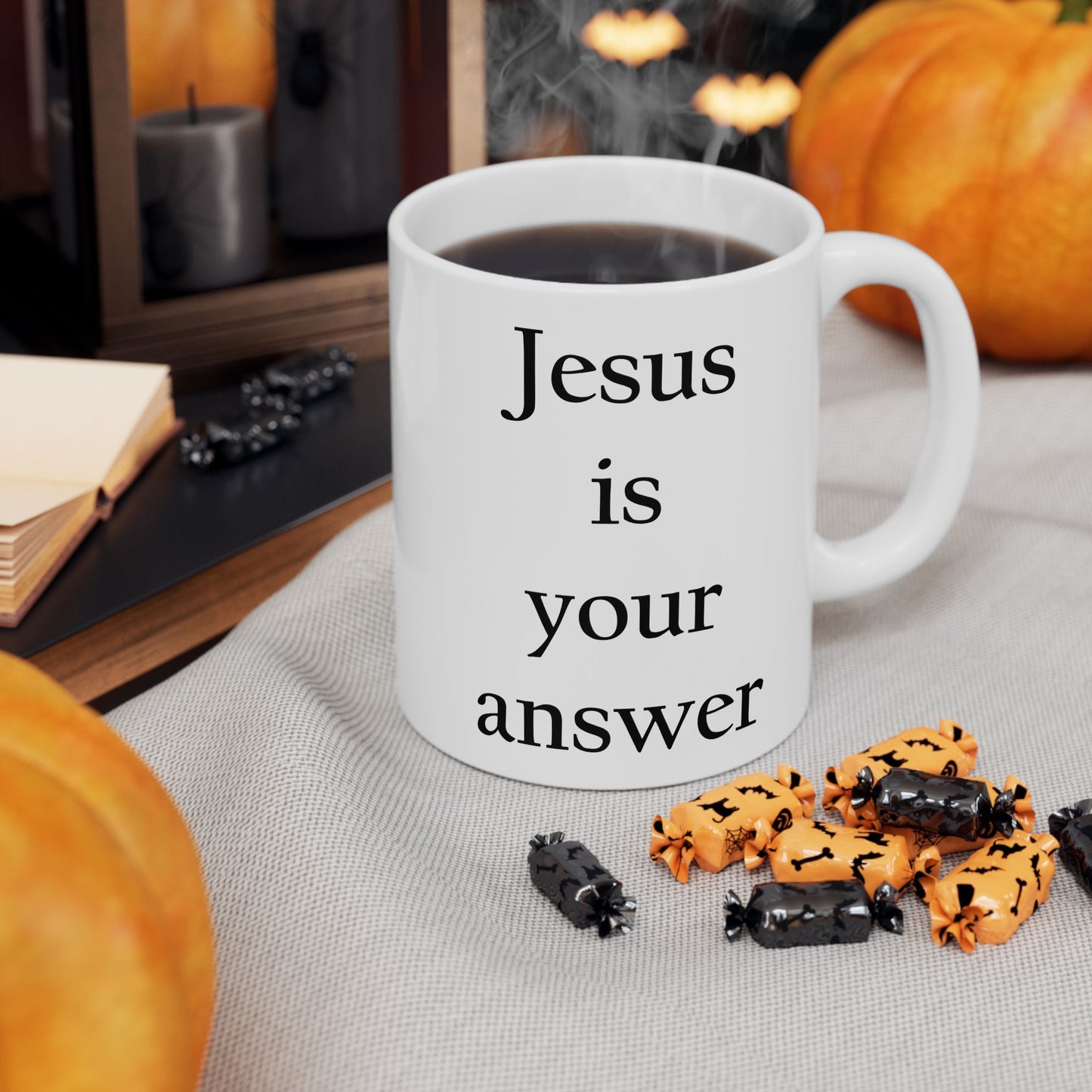 Taglines Gift Co. - Jesus is Your Answer Christian Religious 11 oz Ceramic Mug Novelty Coffee Tea Cup