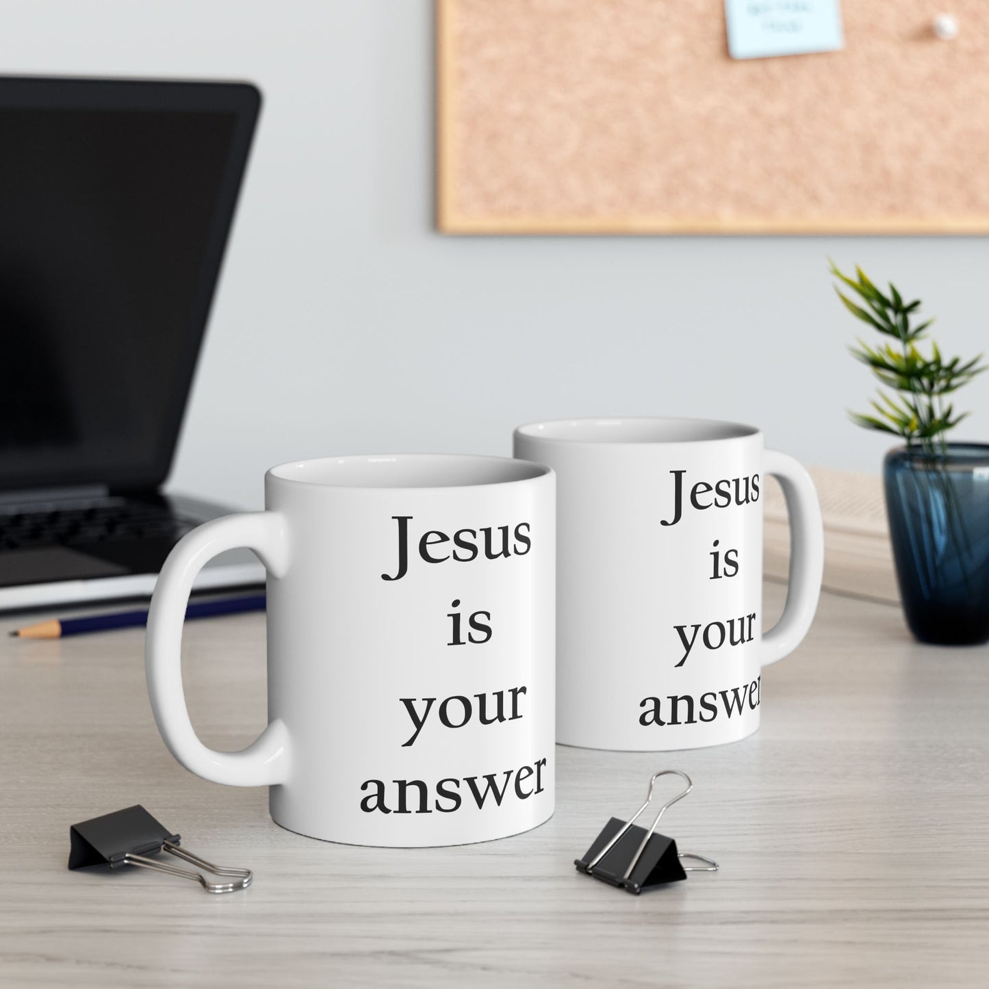 Taglines Gift Co. - Jesus is Your Answer Christian Religious 11 oz Ceramic Mug Novelty Coffee Tea Cup