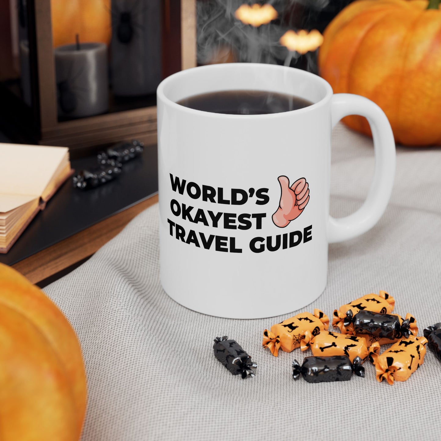 Taglines Gift Co. - World's Okayest Travel Guide 11 oz Ceramic Mug Novelty Coffee Tea Cup