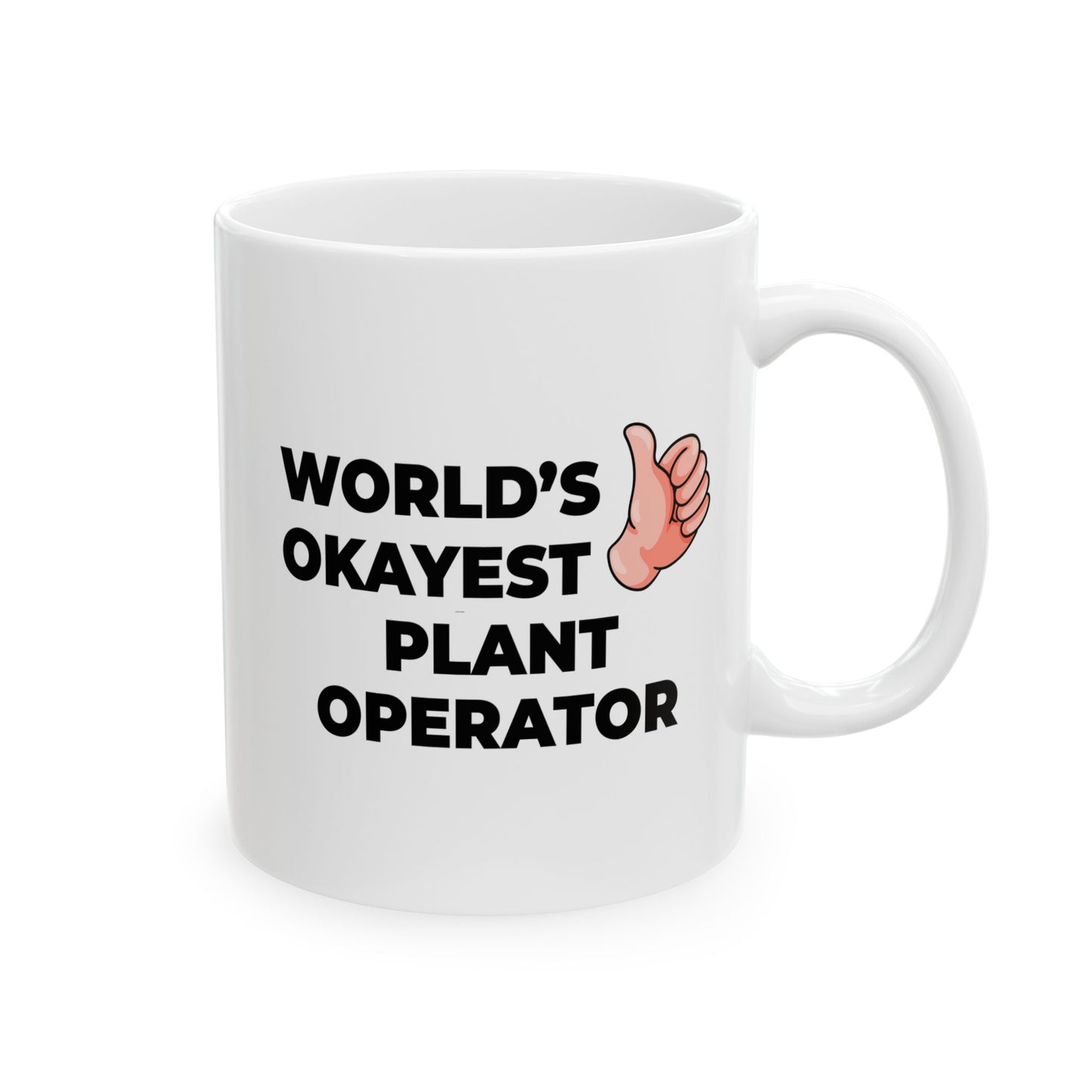 Taglines Gift Co. - World's Okayest Plant Operator 11 oz Ceramic Mug Novelty Coffee Tea Cup