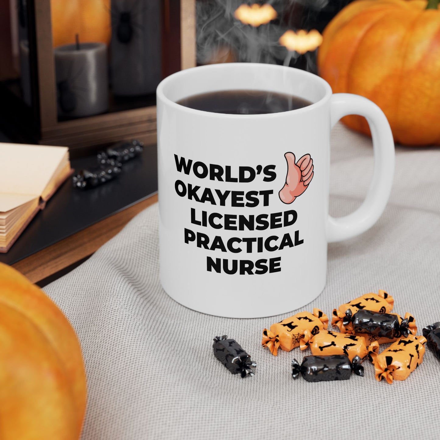 Taglines Gift Co. - World's Okayest Licensed Practical Nurse 11 oz Ceramic Mug Novelty Coffee Tea Cup