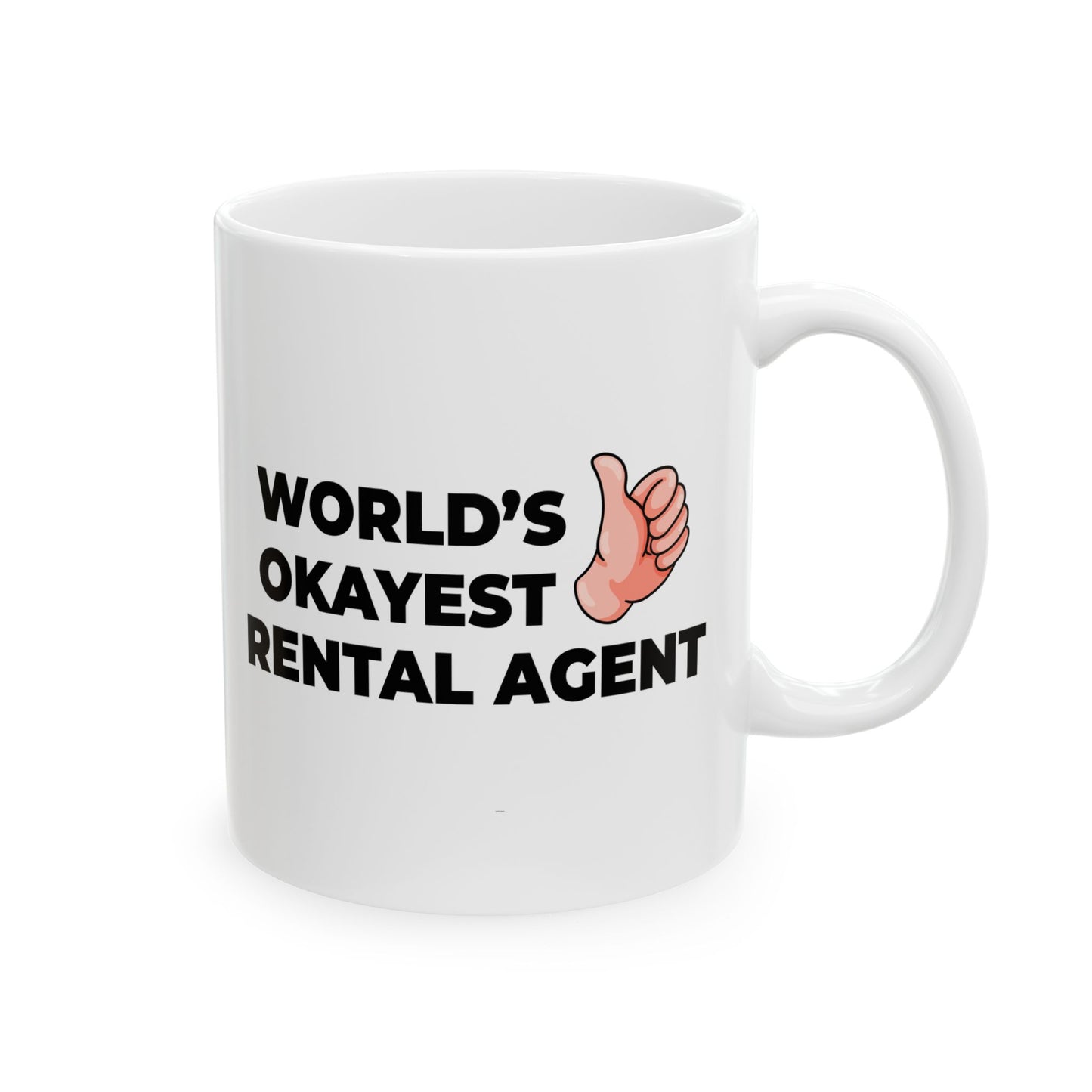 Taglines Gift Co. - World's Okayest Rental Agent 11 oz Ceramic Mug Novelty Coffee Tea Cup