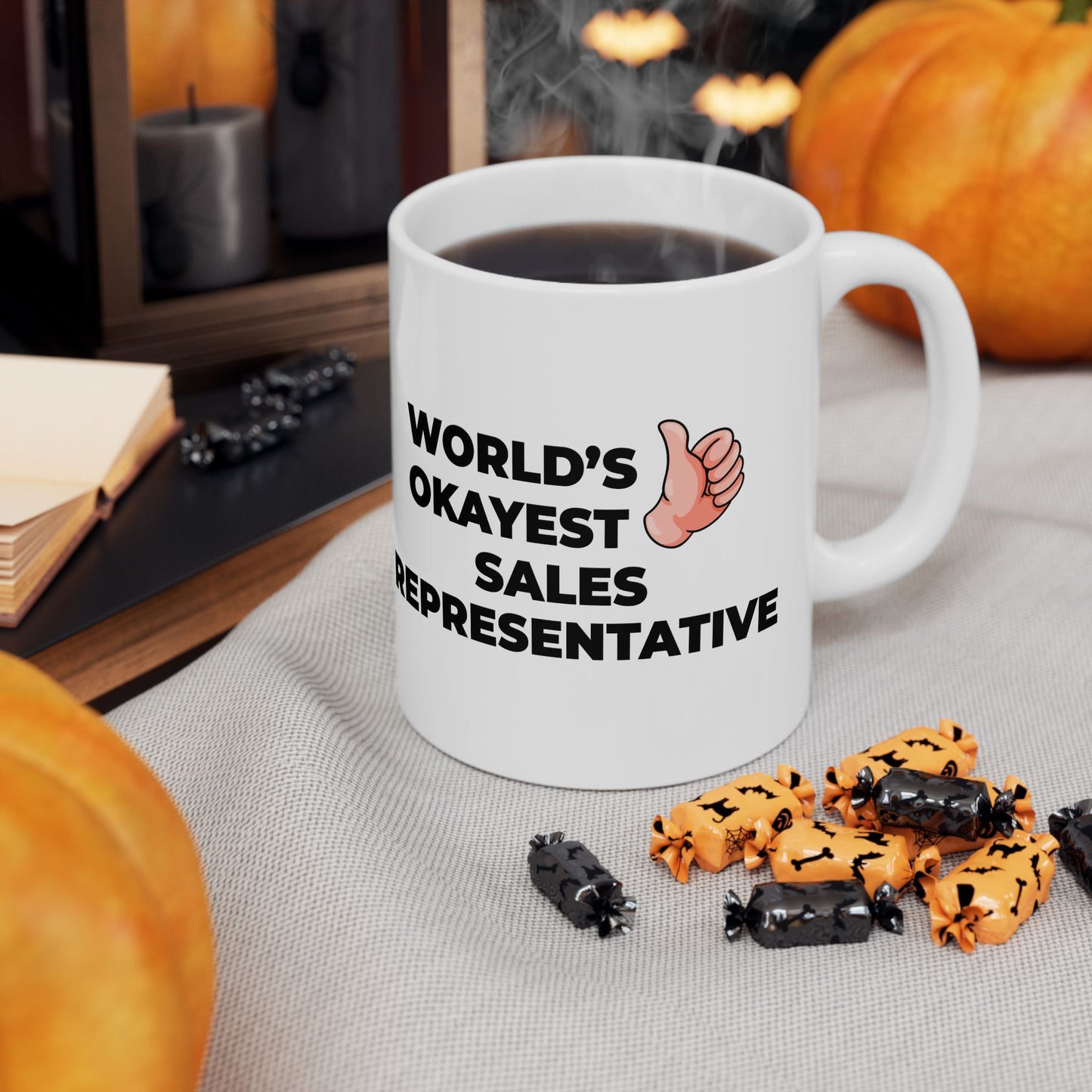 Taglines Gift Co. - World's Okayest Sales Representative 11 oz Ceramic Mug Novelty Coffee Tea Cup