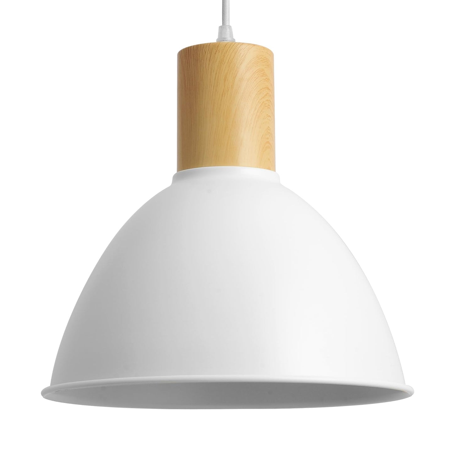 Modern Dome Pendant Light Fixture, 11.8 inch Adjustable Ceiling Hanging Lamp with Hammered Metal Shade,White Pendant Lighting for Kitchen Island,Dining Room