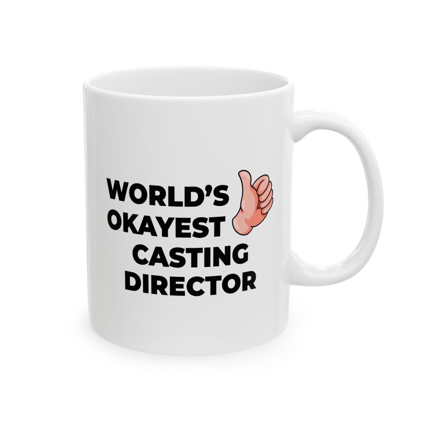 Taglines Gift Co. - World's Okayest Casting Director 11 oz Ceramic Mug - Novelty Coffee Tea Cup
