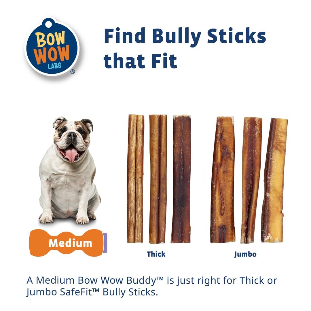 Bow Wow Labs Bow Wow Buddy Safety Device | Bully Stick Holder for Dogs | Made in The USA | Dishwasher Safe (M)
