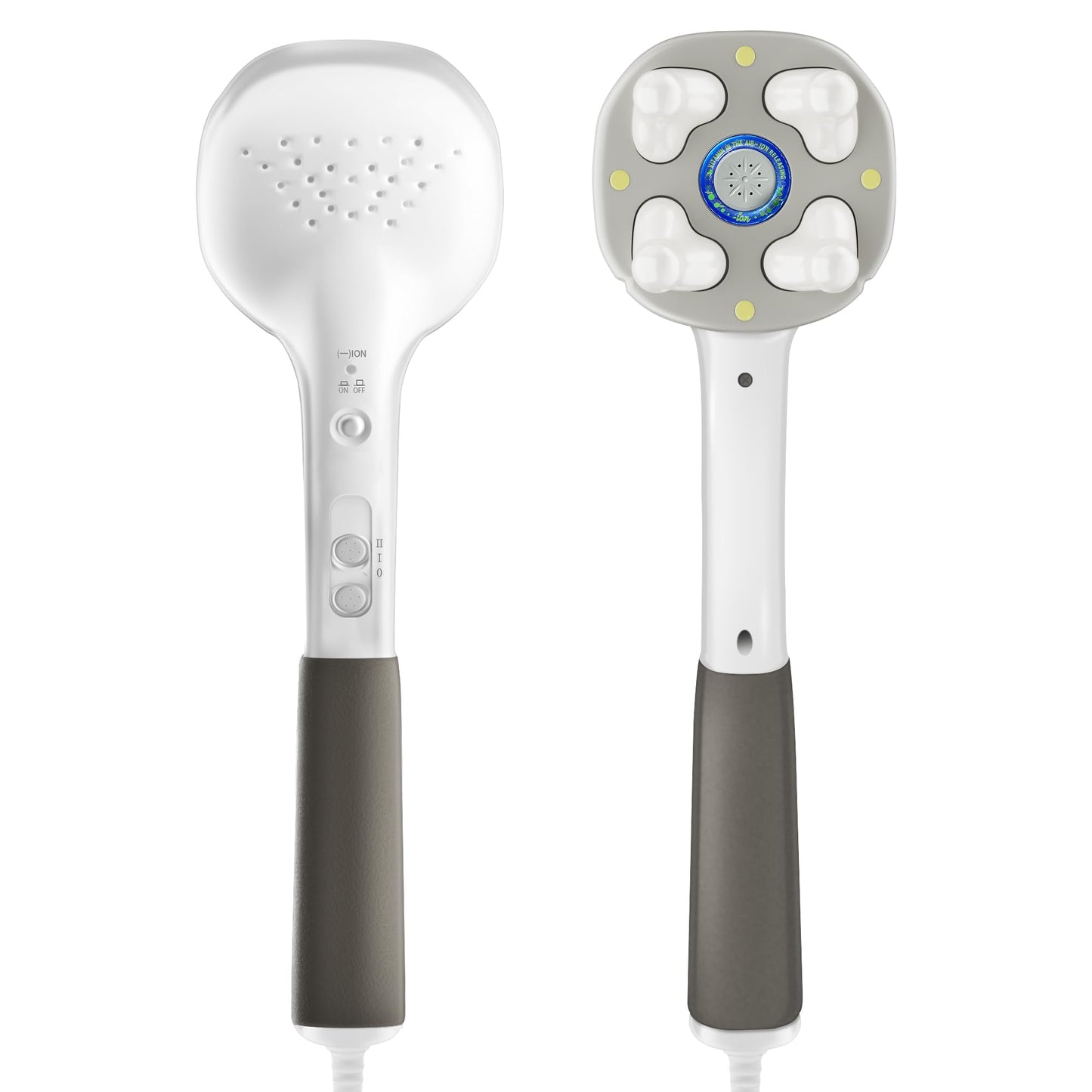 Four Heads Massager, Back Massager, Neck Massager,Negative ion Assisted Massage, Large Area Massage. ABS Silicone Massage Head, Hand held Back Massager, Suitable for Full Body Massage