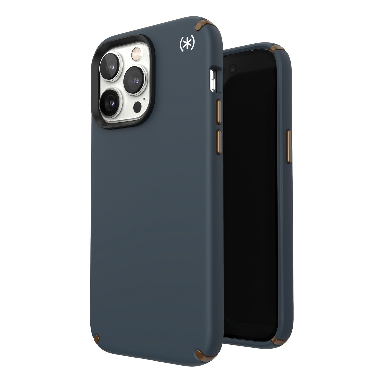 Speck iPhone 14 Pro Max Case-Presidio2 Pro-MagSafe-White/Charcoal/Cool Bronze