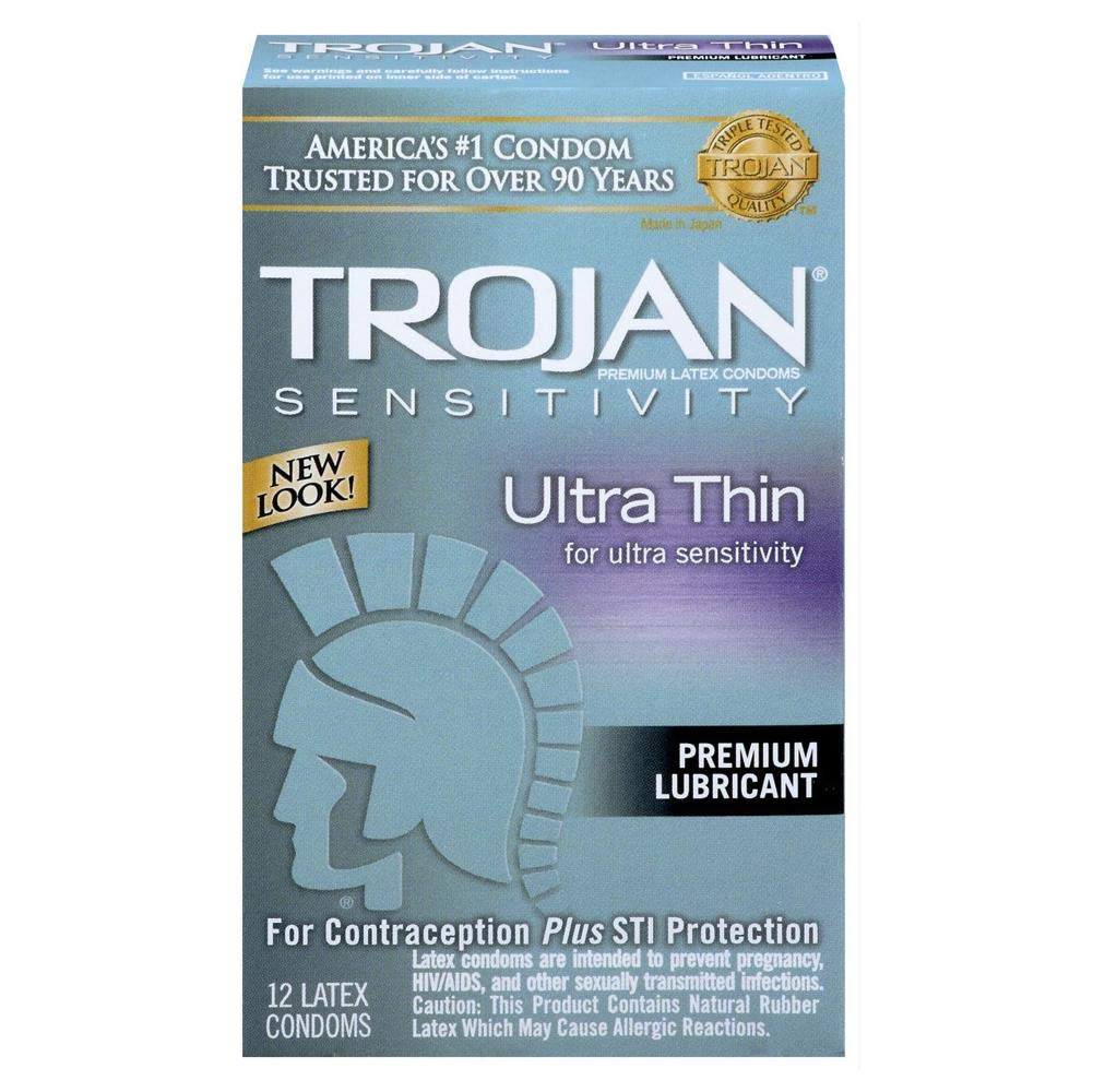 TROJAN Ultra Thin Premium Lubricated Condoms, 12 Count