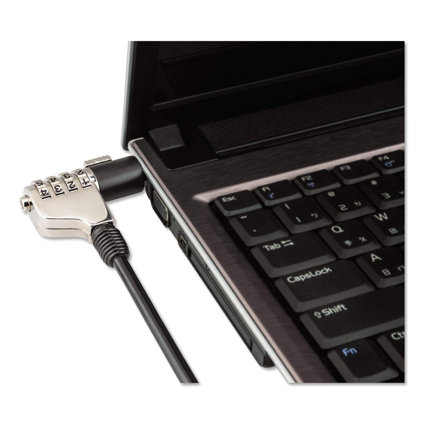 Combination Laptop Lock, 6 Ft Steel Cable
