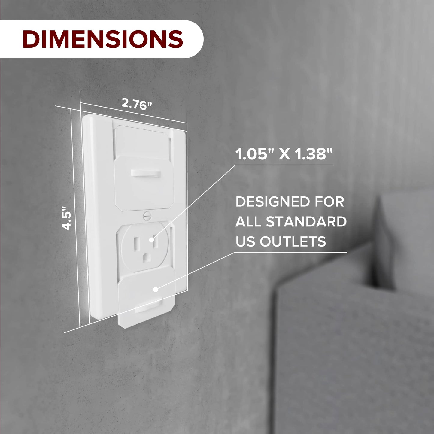 X-Protector Outlet Covers Wall Plate - Electrical Outlet Cover Plates with Protective Lids - Wall Plates with Open & Close Plug Covers for Electrical Outlets - Socket Covers for Outlets (6 PCS, White)