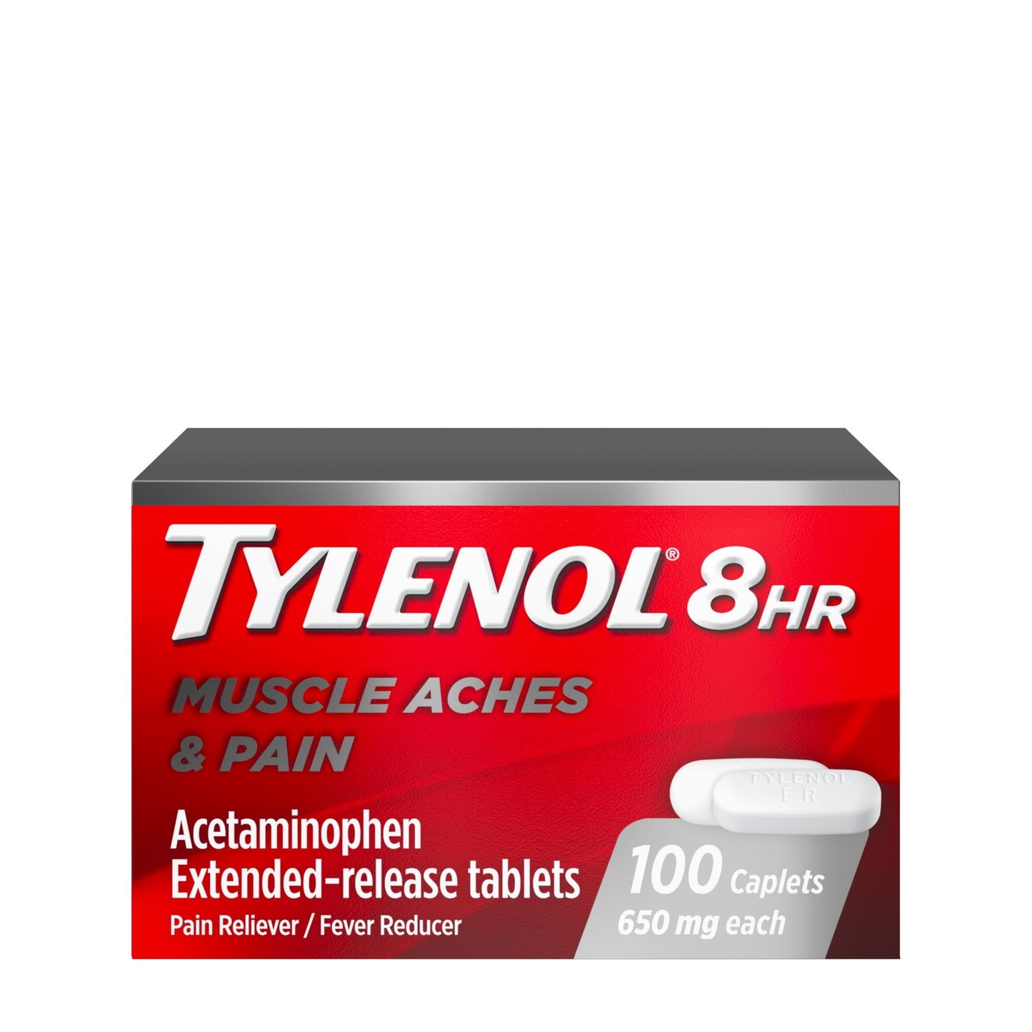 Tylenol 8 Hour Muscle Aches & Pain Tablets with Acetaminophen, 100 Count