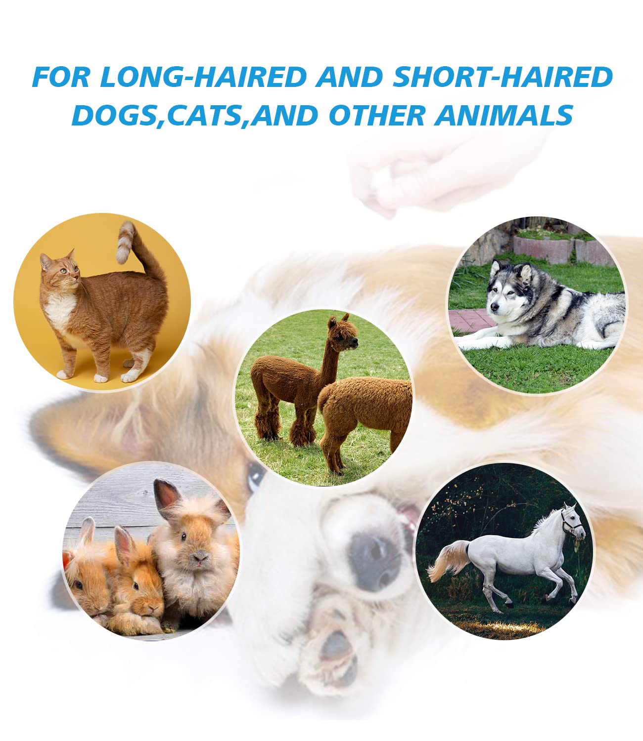 Dog Brush, Cat Shedding Brush Effectively Reduces Shedding by up to 90%, Dual Edge Design with Heavy Duty Stainless Steel Hair Removal Tool with Non-Slip Handle, Suitable for Cats, Dogs, Horses, etc.