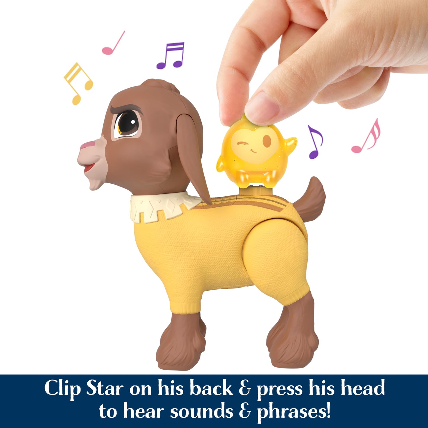 Mattel Disney Wish Dolls, Talking Valentino & Star Set, Goat Figure Speaks 10+ Sounds & English Phrases & Bends Back Legs, Inspired by The Movie