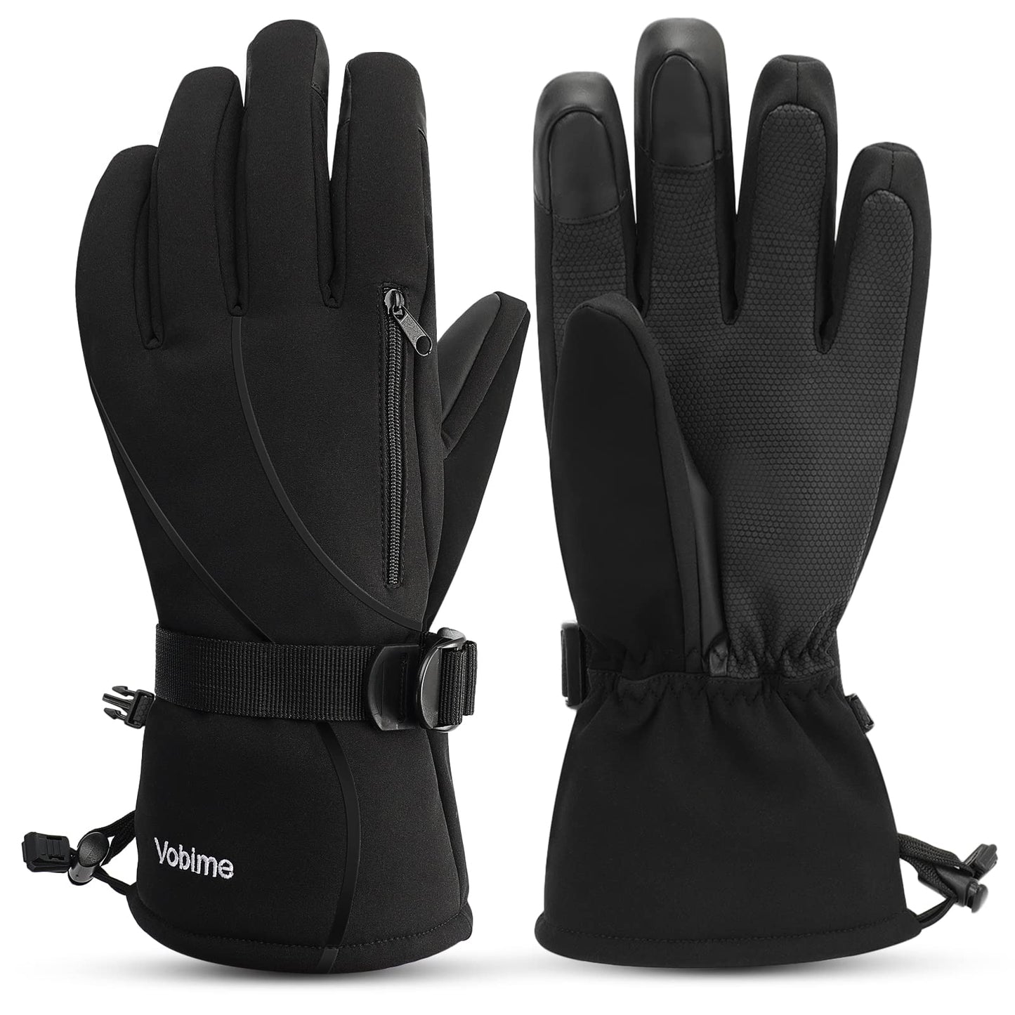 Ski Gloves Man Winter Warm Touchscreen Snow Cold Weather Skiing Snowboarding Women Breathable Waterproof Windproof Snowboard Glove Wrist Leashes