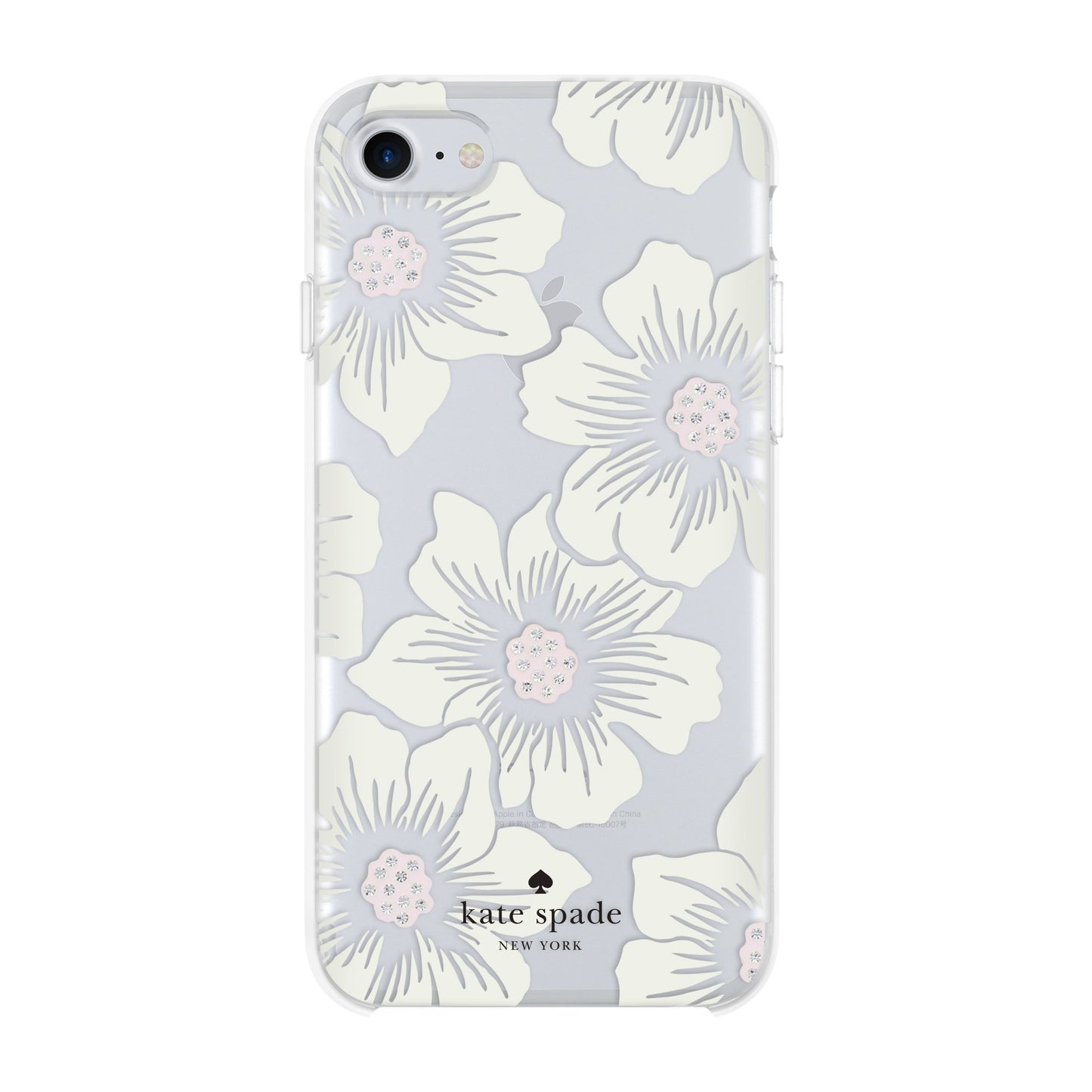 Kate Spade Hybrid Hardshell Case for iPhone 8/7 - Hollyhock White Flowers/Clear