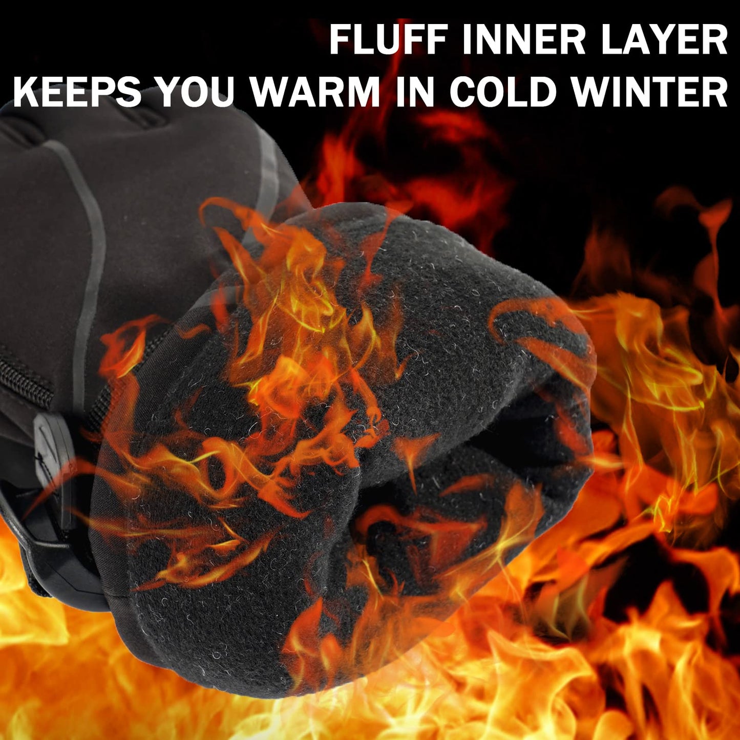 Ski Gloves Man Winter Warm Touchscreen Snow Cold Weather Skiing Snowboarding Women Breathable Waterproof Windproof Snowboard Glove Wrist Leashes