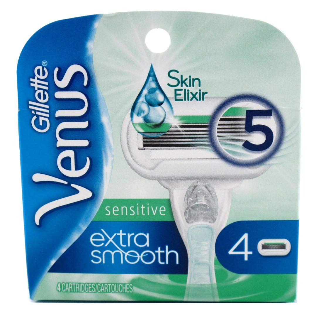 Venus Deluxe Smooth Sensitive Women's Razor Blade Refills, 4 Count