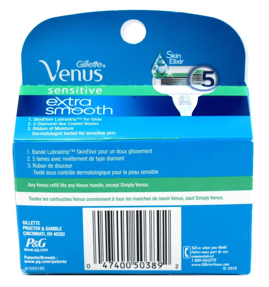 Venus Deluxe Smooth Sensitive Women's Razor Blade Refills, 4 Count