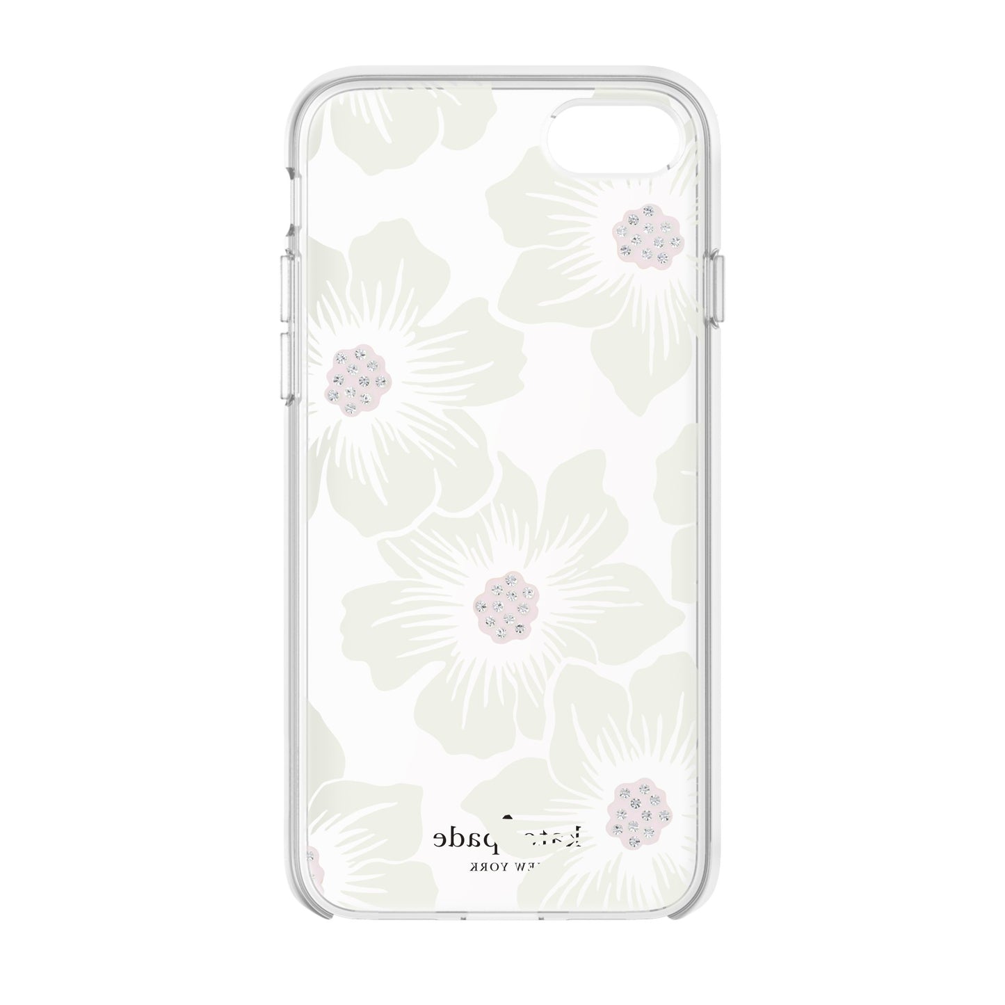 Kate Spade Hybrid Hardshell Case for iPhone 8/7 - Hollyhock White Flowers/Clear