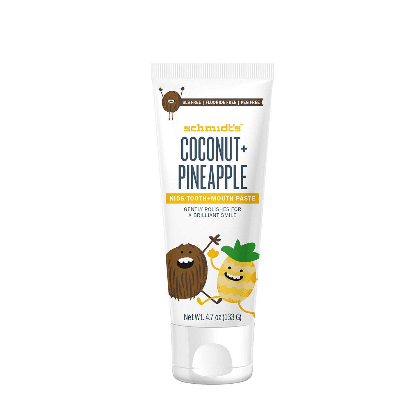 Schmidt's Naturally Flavored Kids Toothpaste Coconut + Pineapple 4.7 OZ