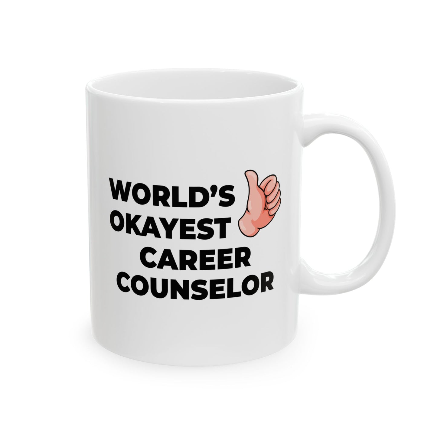 Taglines Gift Co. - World's Okayest Career Counselor 11 oz Ceramic Mug - Novelty Coffee Tea Cup