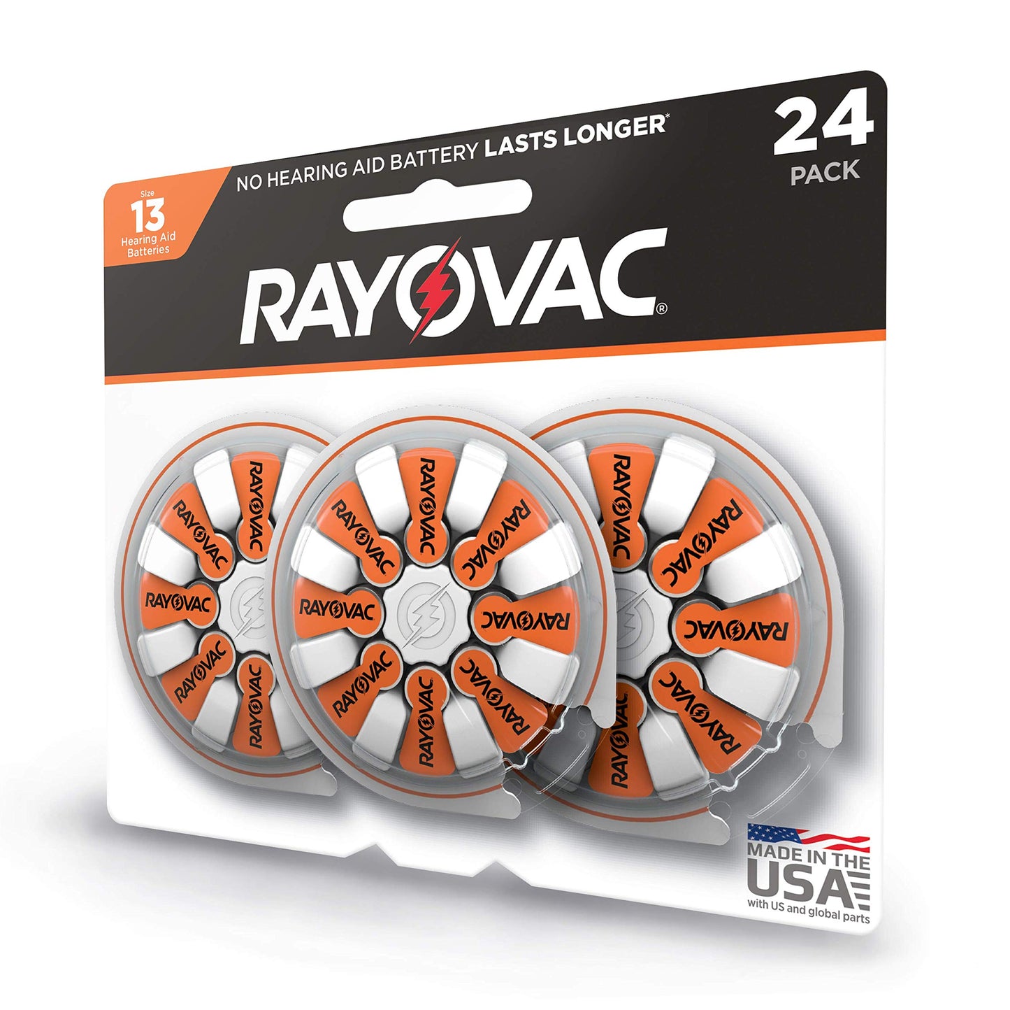 Rayovac Size 13 Hearing Aid Batteries, 24-Pack 13-24