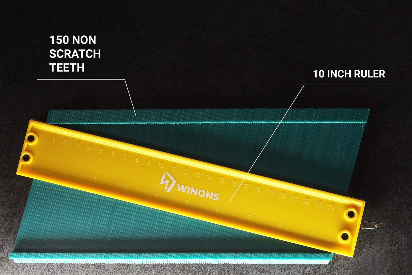 WINONS Contour Gauge Tool WCG-0001, Precise Angle Tool 10 Inch Metal Core Lock