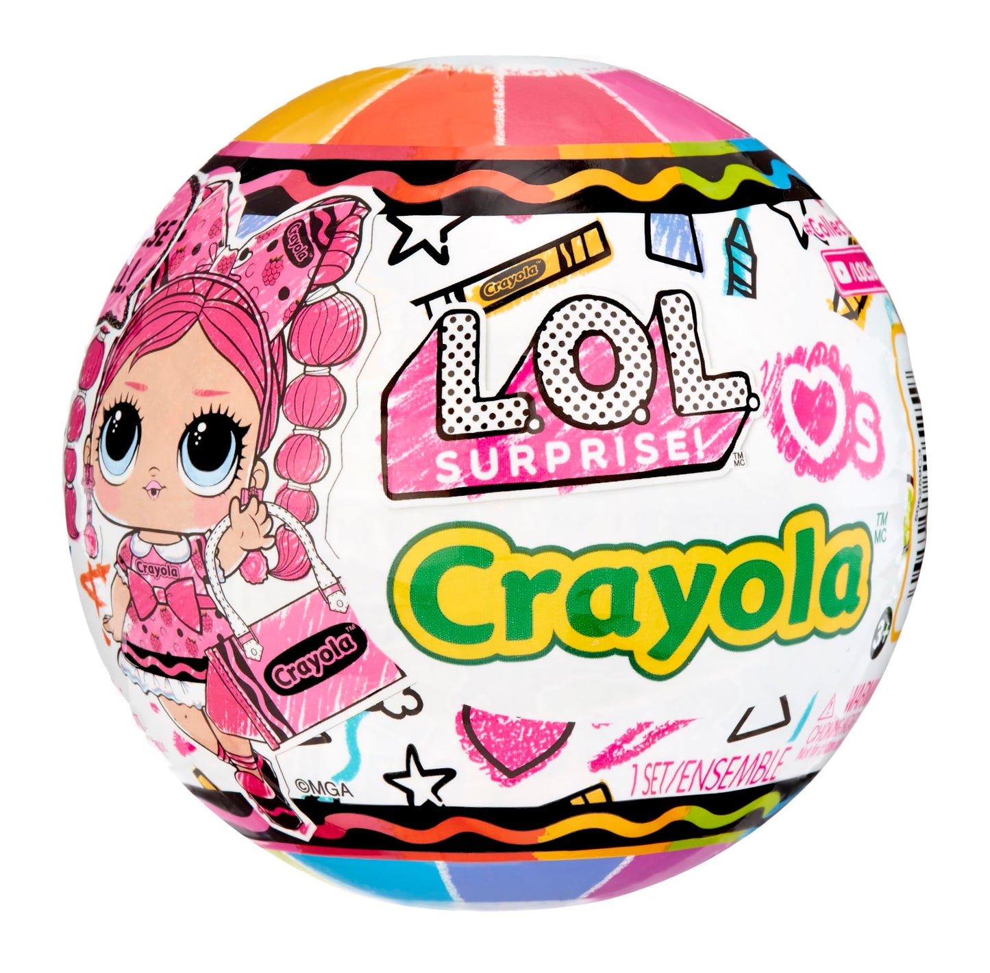 LOL Surprise Loves CRAYOLA Tots with Collectible Doll, 7 Surprises, Crayon Dolls, Limited Edition, Girls Age 3+