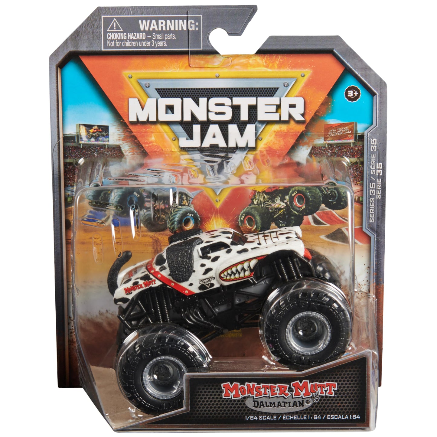 Monster Jam, Official Monster Mutt Dalmatian Monster Truck, Die-Cast Vehicle, 1:64 Scale, Kids Toys for Boys Ages 3 and up