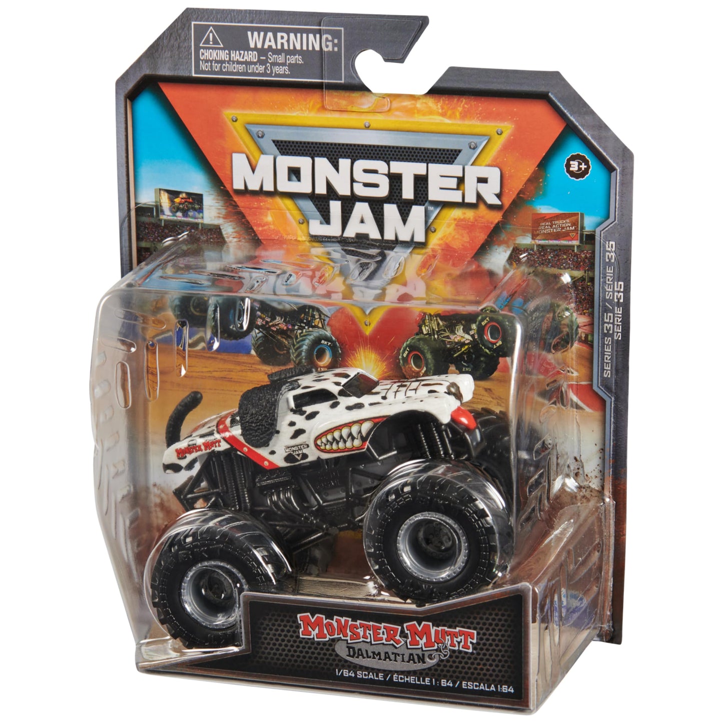 Monster Jam, Official Monster Mutt Dalmatian Monster Truck, Die-Cast Vehicle, 1:64 Scale, Kids Toys for Boys Ages 3 and up