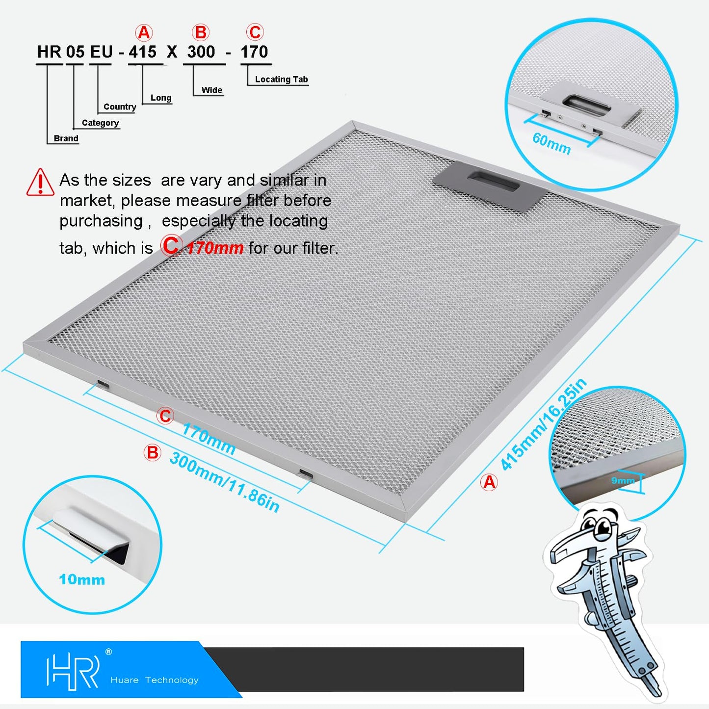 Range Hood Filter Replacement for BPPFA30 11-6/7" x 16-1/4" Broan Range Hood Filter - Metal Exhaust Fan Stove Hood Vent Filter for Range Hood-Filters the Kitchen Oven Grease From Entering Hood 2-Pack