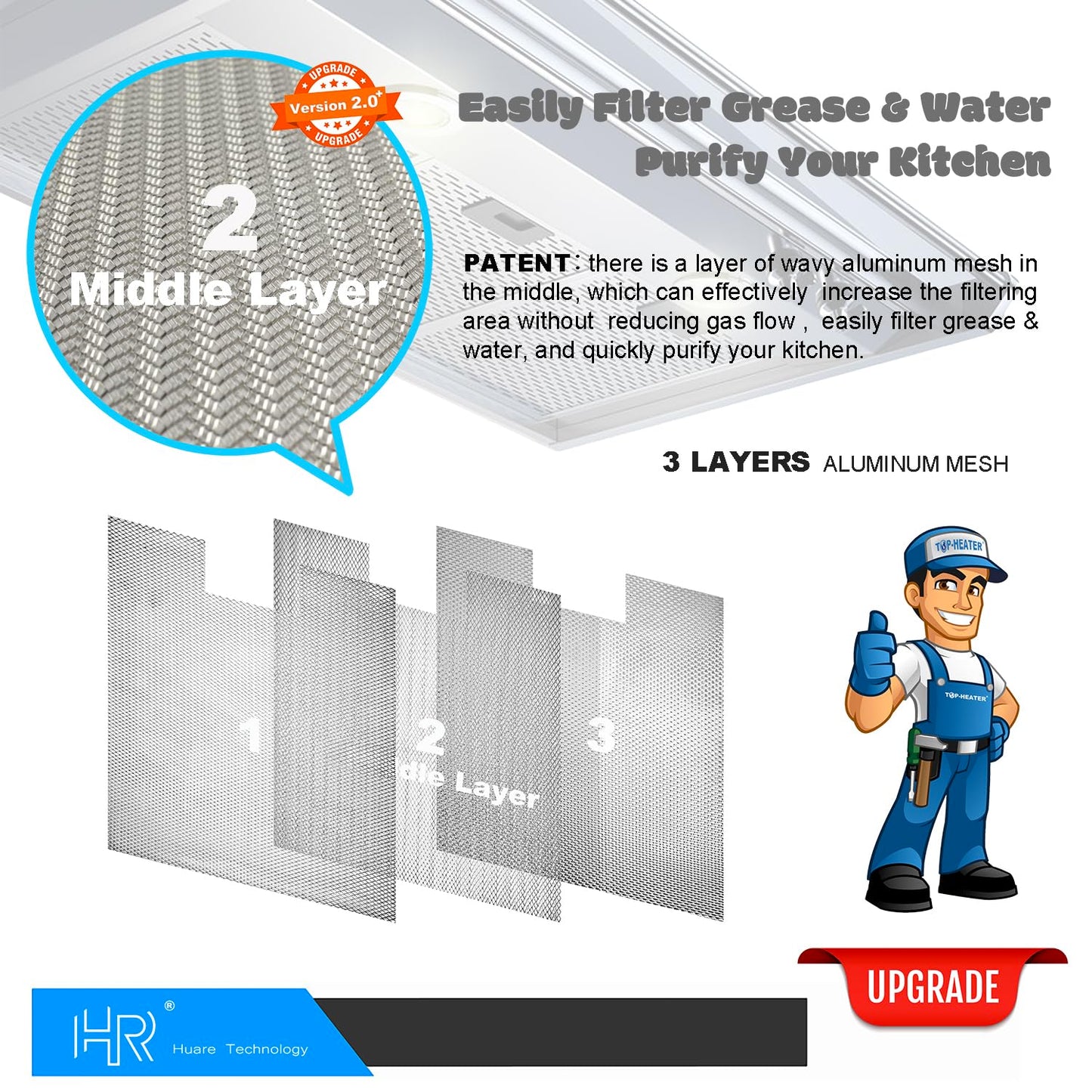 Range Hood Filter Replacement for BPPFA30 11-6/7" x 16-1/4" Broan Range Hood Filter - Metal Exhaust Fan Stove Hood Vent Filter for Range Hood-Filters the Kitchen Oven Grease From Entering Hood 2-Pack