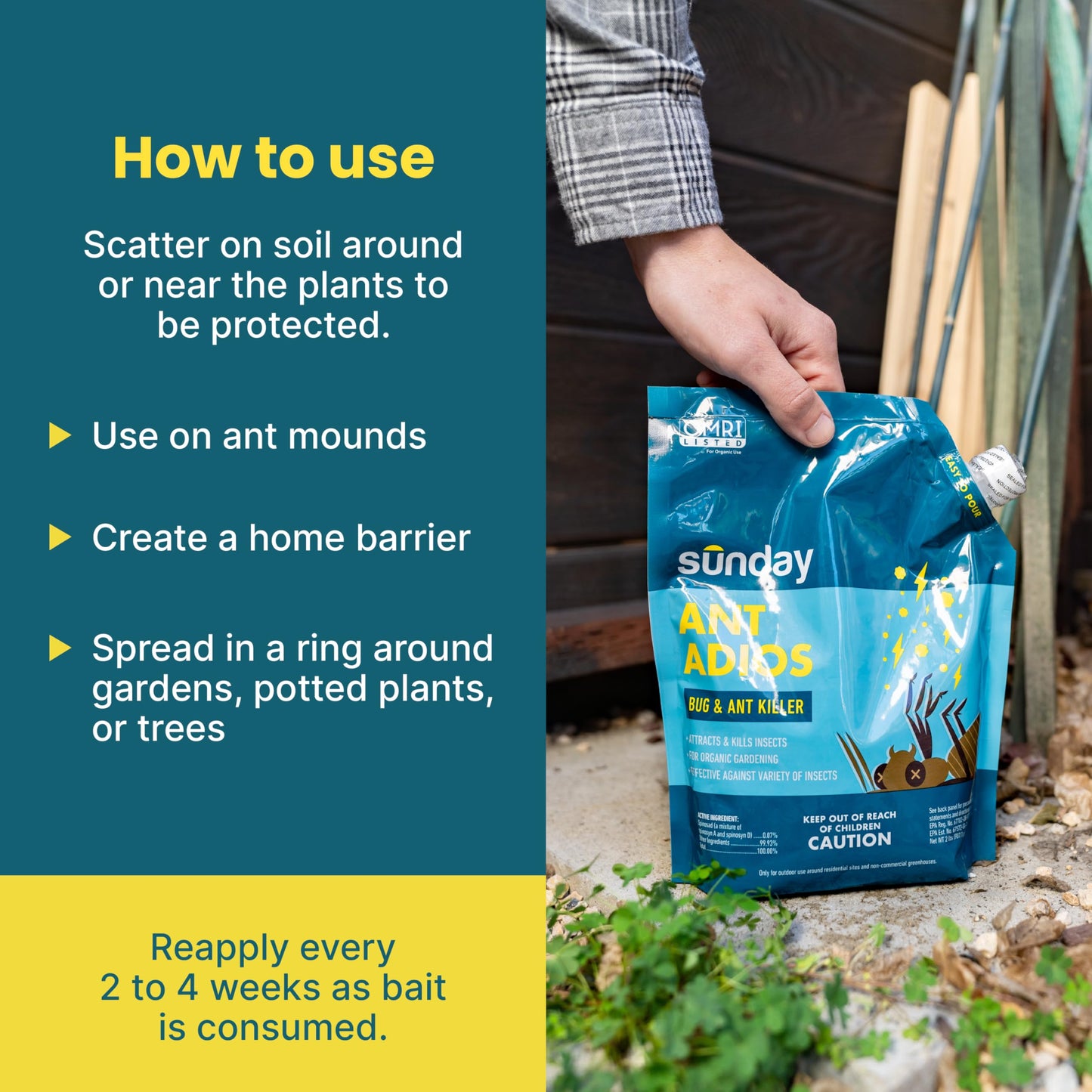Sunday Ant Adios Insect & Ant Killer , 2lb Bag