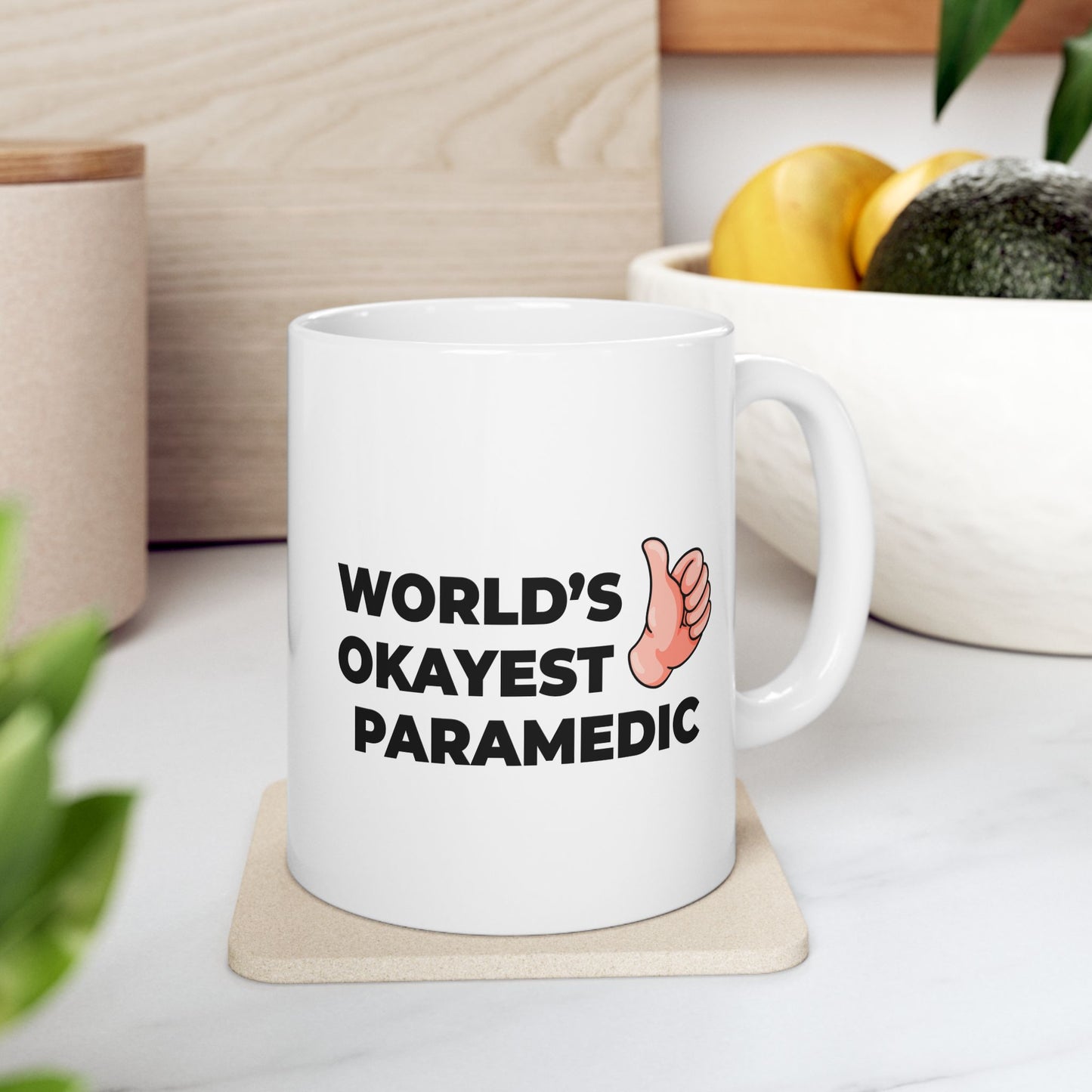 Taglines Gift Co. - World's Okayest Paramedic 11 oz Ceramic Mug Novelty Coffee Tea Cup
