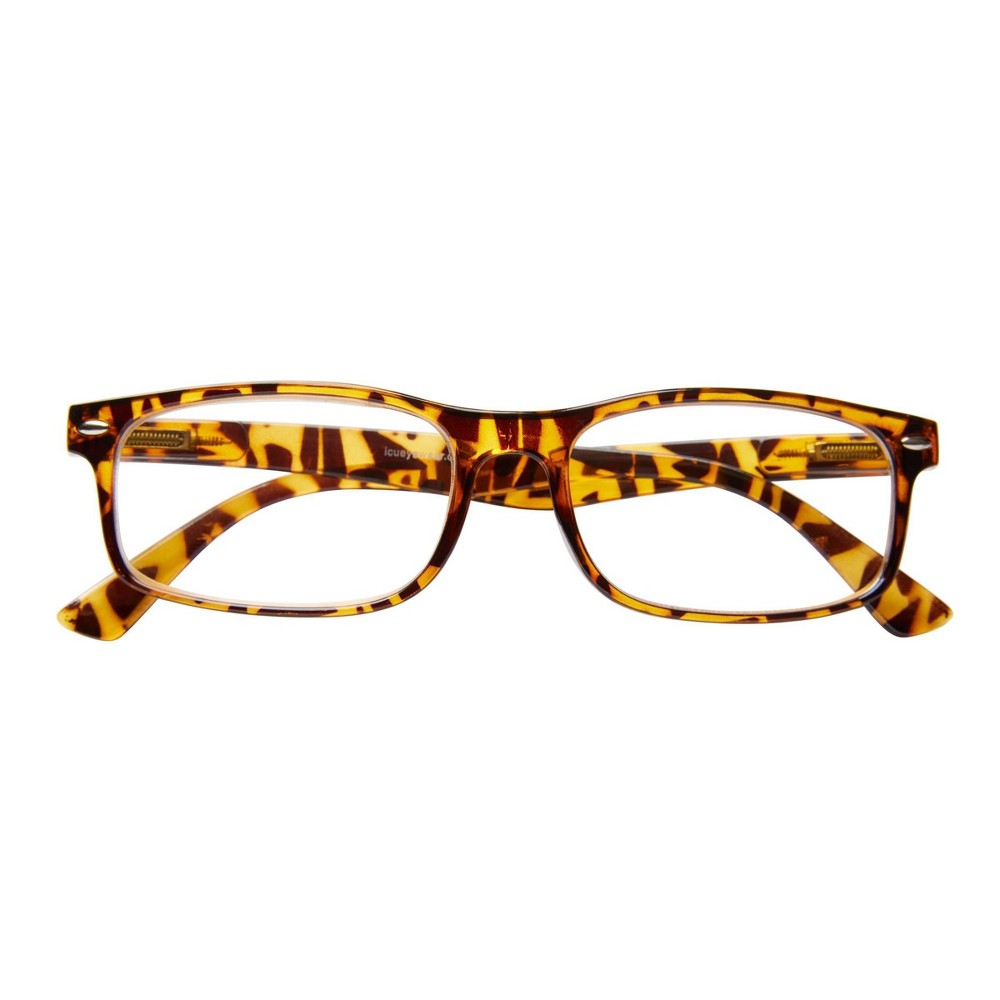 ICU Eyewear Plastic Rectangle with Metal Studs and Case +1.50
