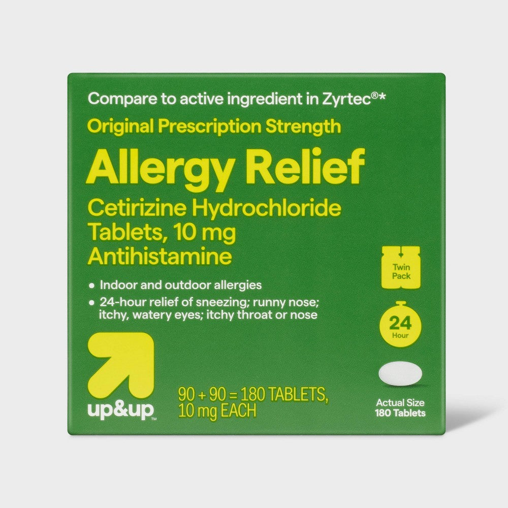 Cetirizine Hydrochloride Allergy Relief Tablets - 180ct - up&up