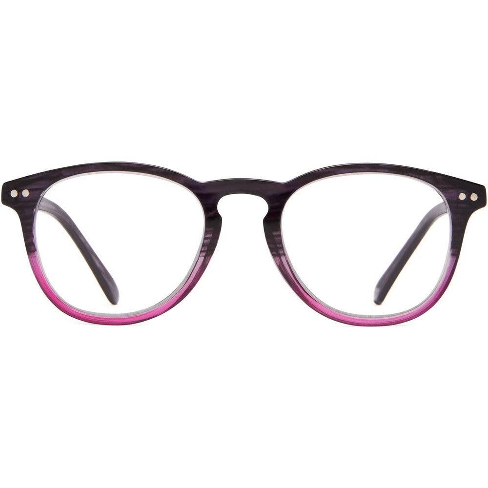 ICU Eyewear Cupertino Round Reading Glasses - Plum/Pink +1.25