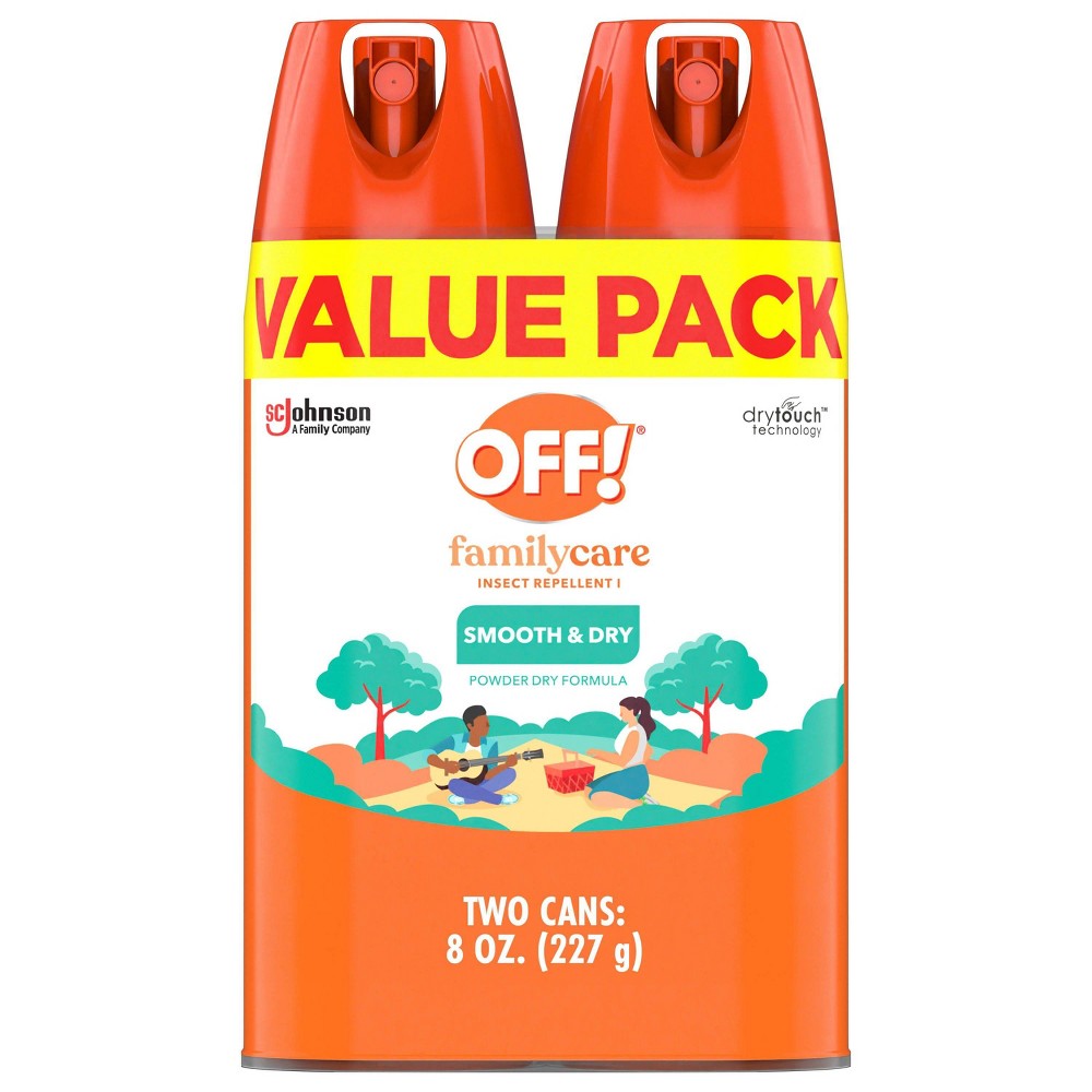 OFF! Family Care Smooth and Dry 15% Deet Insect Repellent I Aerosol Value Pack, 4 oz, 2 Count