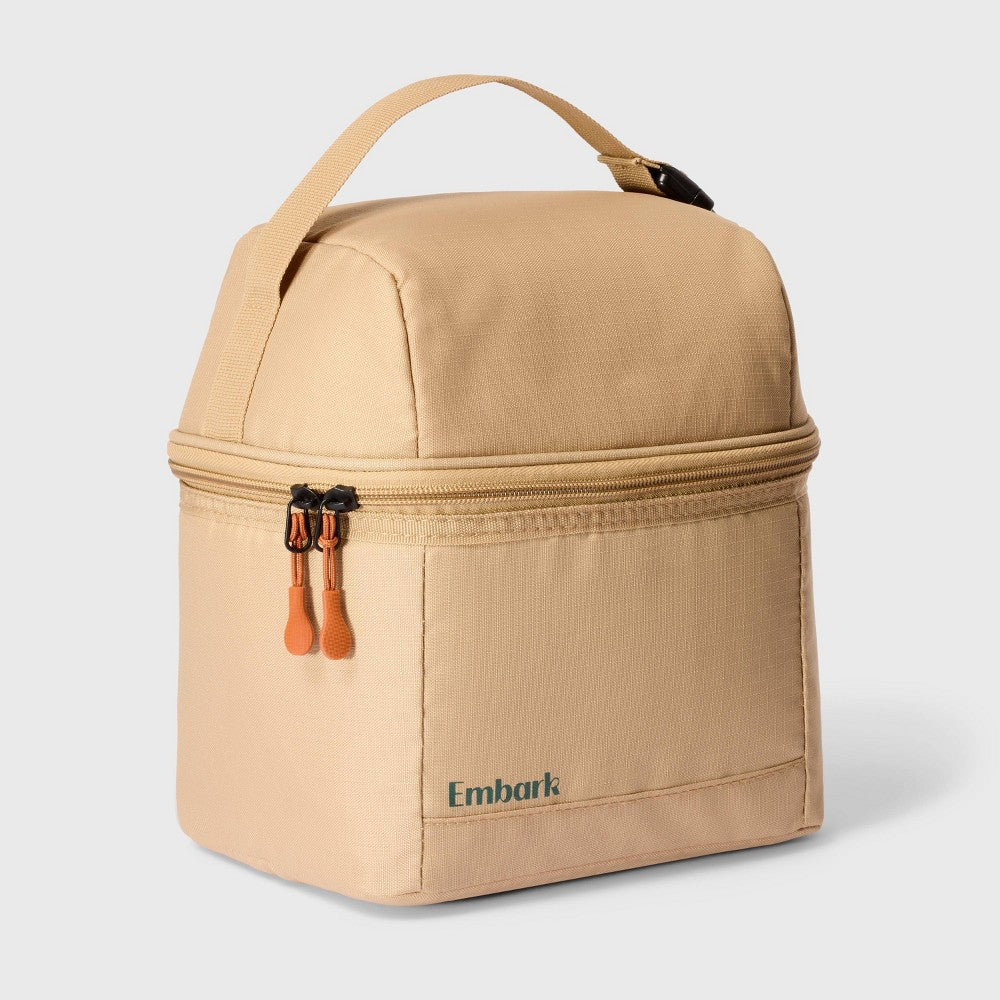 Dual Compartment Classic Molded Lunch Bag Tan - Embark™️