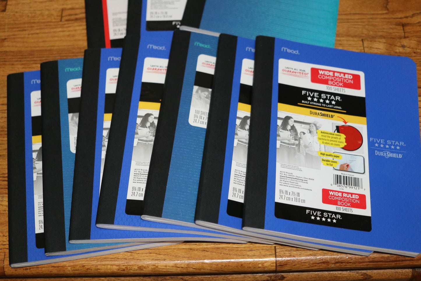 Lot 10 Five Star Wide Ruled Composition Notebook 100 Sheets 3 Designs Varieties