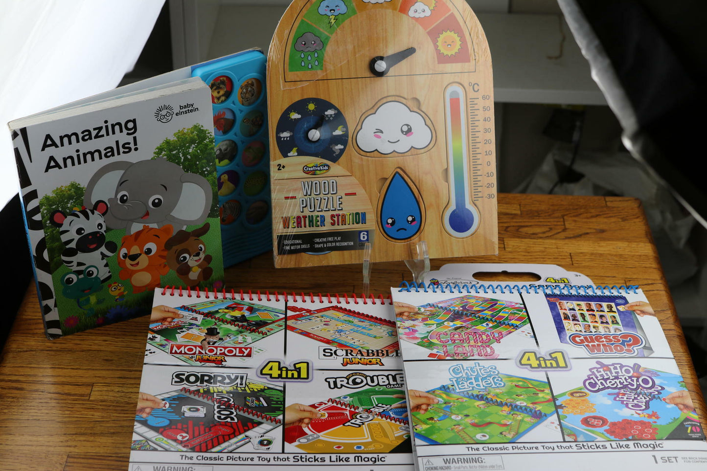 Child Kid Activity Books and Games Lot Baby einstein wood puzzle 8 board games